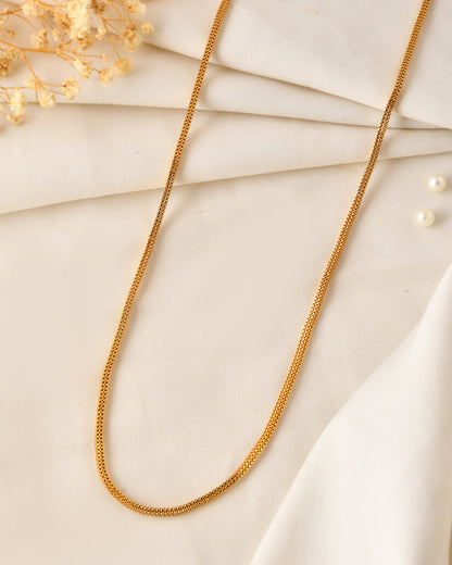 Royal 24-Inch High-Polished Gold-Plated Chain – Lightweight Elegance for Everyday Glam 851