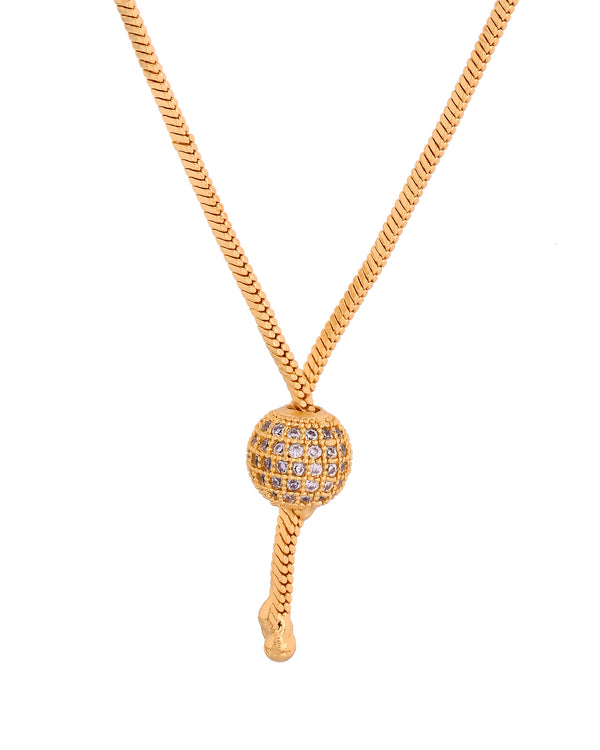 18 Inches Short Chain with White AD Stone Ball 848