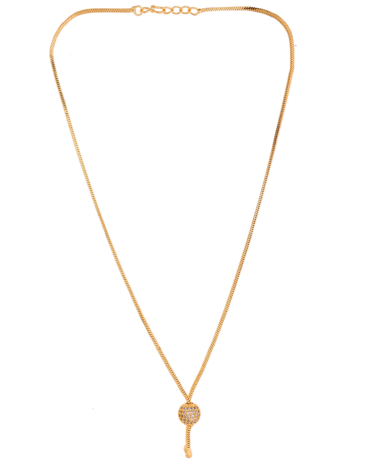 18 Inches Short Chain with White AD Stone Ball 848