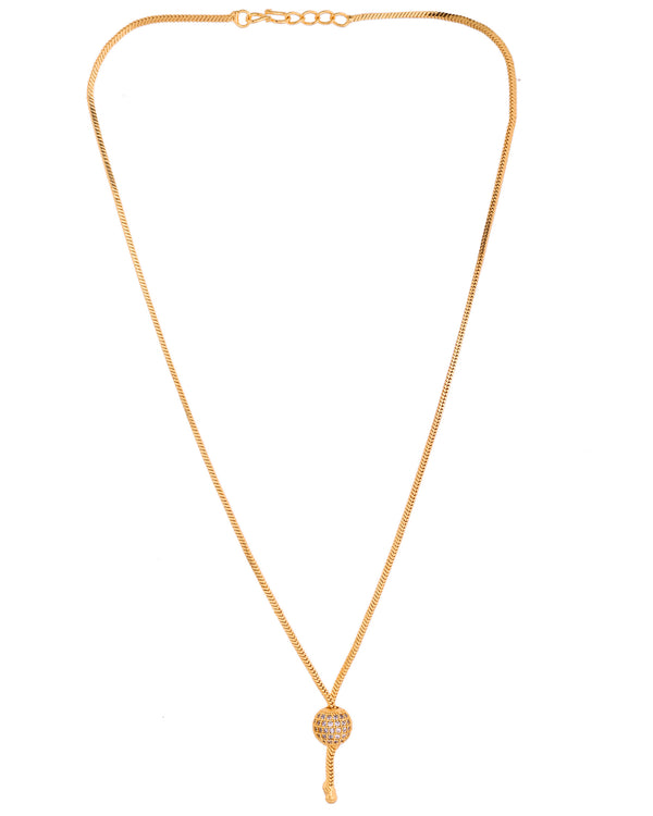 18 Inches Short Chain with White AD Stone Ball 848