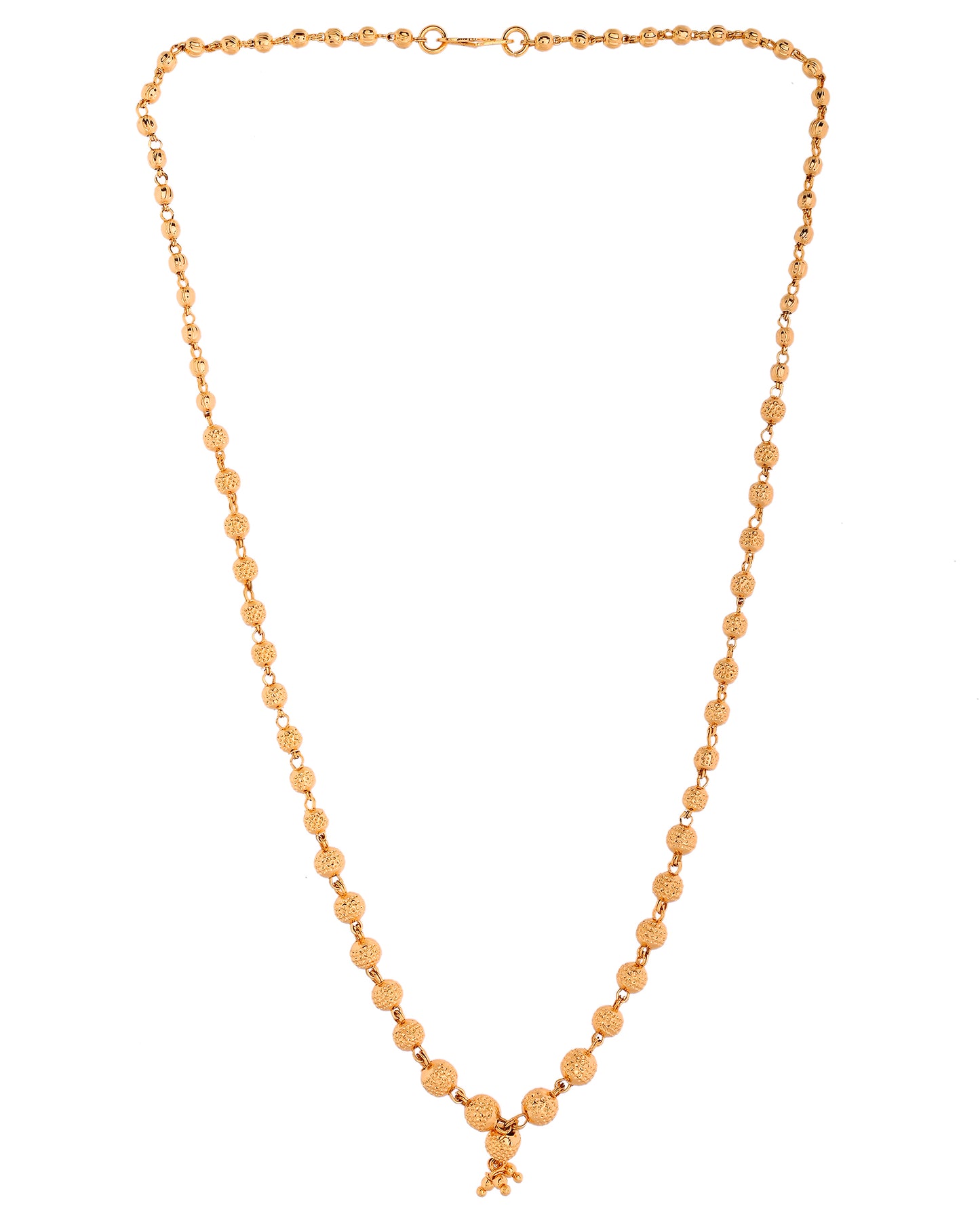 Radiance Gold-Plated Beaded Chain | Lightweight & Tarnish-Resistant 451