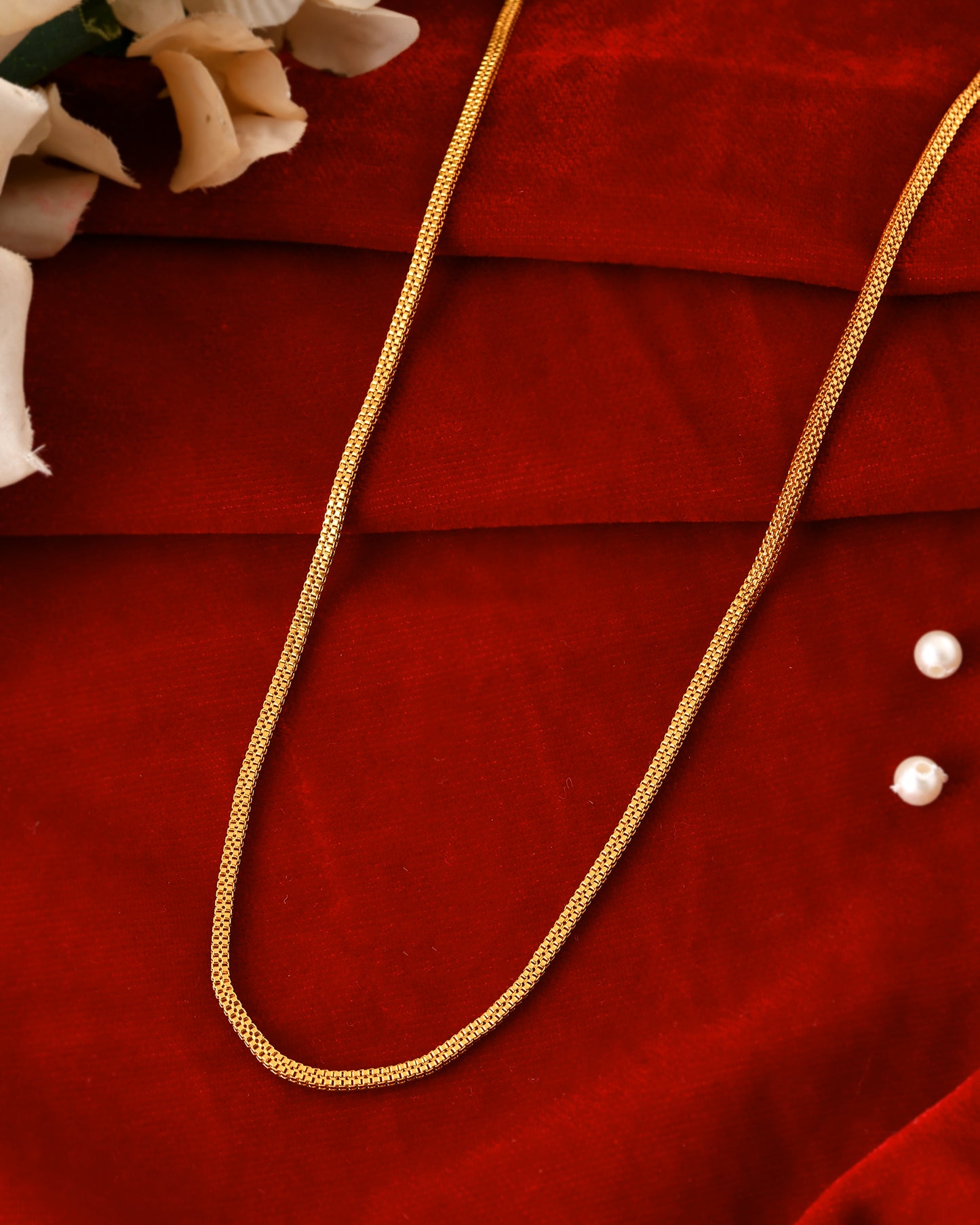 Royal 18-Inch High-polished Gold-Plated Chain – Lightweight Elegance for Everyday Glam 841