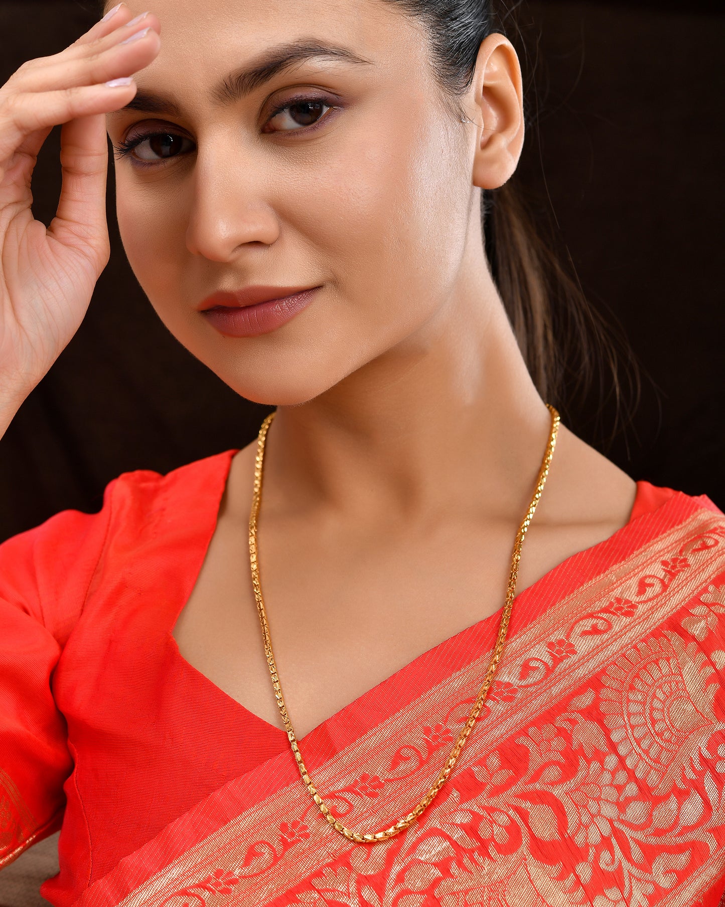 24 Inches Gold Plated Chain Premium Quality 810