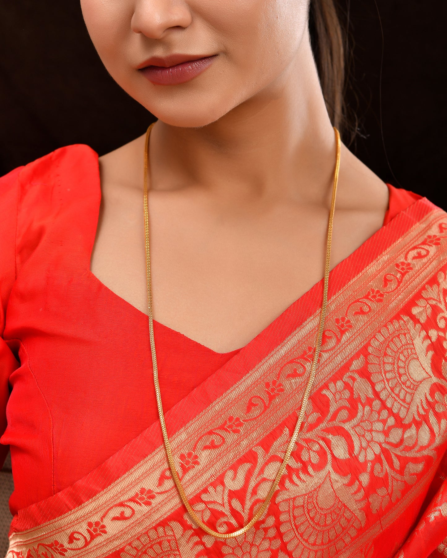 Royal 30-Inch High-Polished Gold-Plated Chain – Lightweight Elegance for Everyday Glam 852