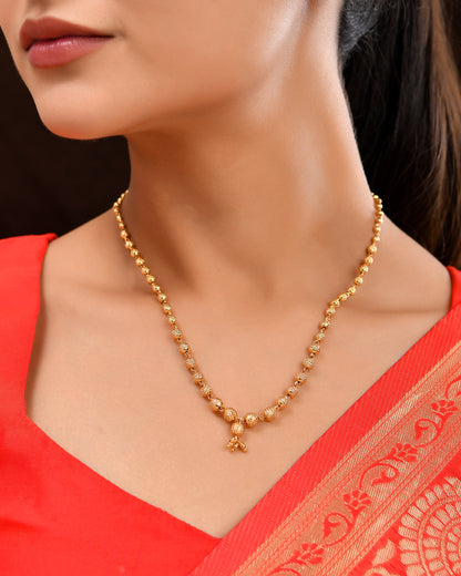 Radiance Gold-Plated Beaded Chain | Lightweight & Tarnish-Resistant 451