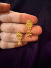 Traditional Gold-Tone Beaded Cluster Mini Jhumkas