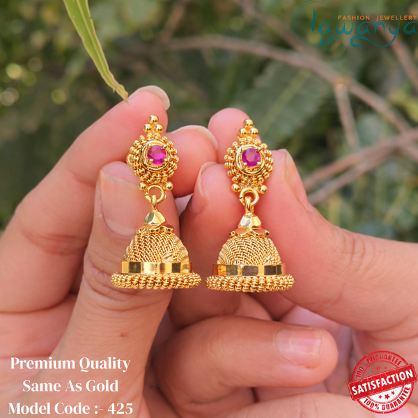 Classic Indian Style Gold Plated Jhumka's – Premium Anti-Tarnish 425