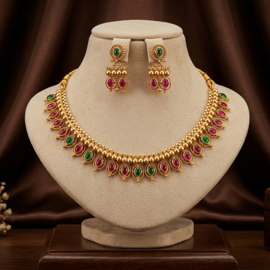 Royal Ruby & Emerald Necklace Set by Lawanya Fashions SKU 1290