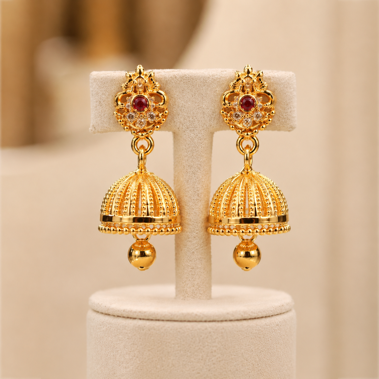 Festive Wear Luxury Anti-Tarnish Jhumkas sku 1539