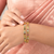 Elegant Pink & Black Stone Gold Bangles sku 635