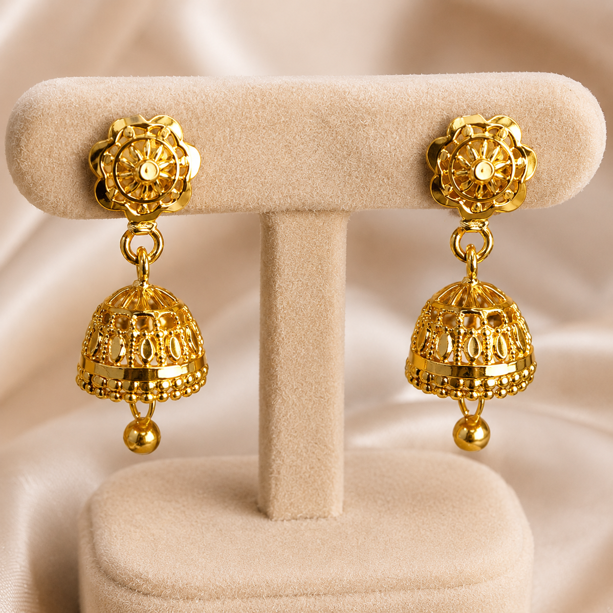 Premium Traditional Gold Look Jhumka Earrings sku 1531