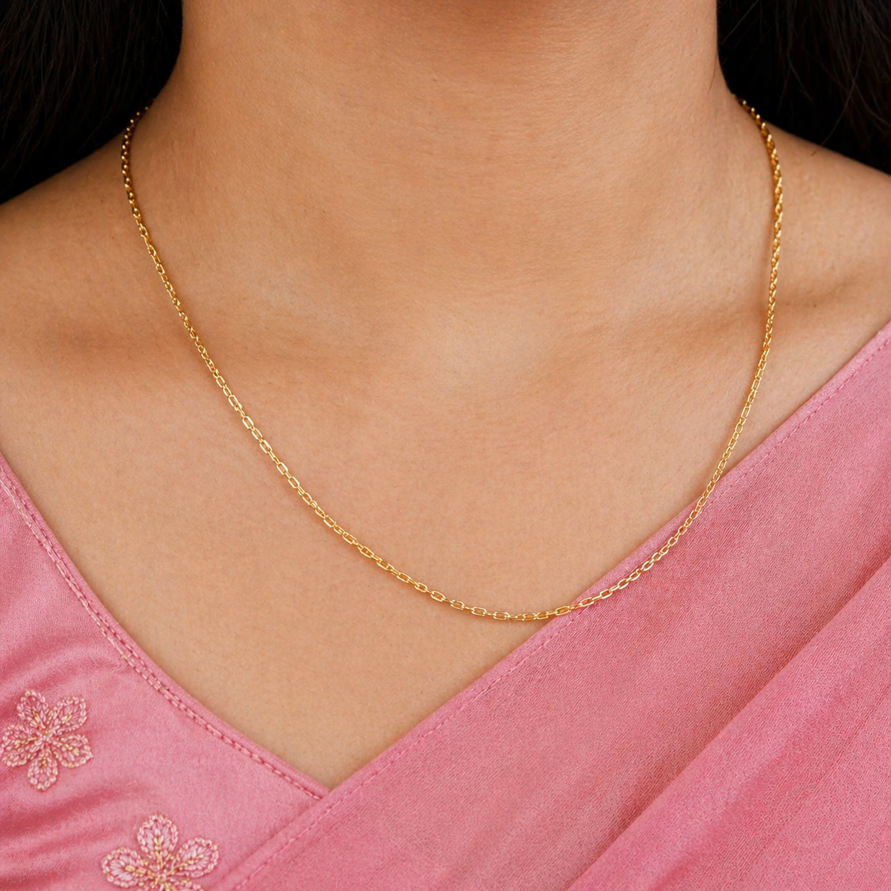 “Elegant Short Wheat Gold Plated Chain (Daily Wear)”  sku 607