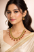 Traditional Red Stone Drop Necklace Set – Gold Plated Ethnic Jewellery 1502