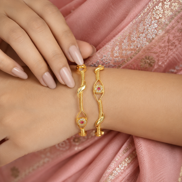 Luxury Evil Eye Stone Bangles Set sku 623