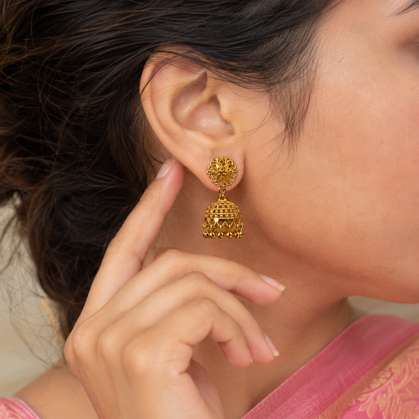 Luxury Traditional Anti Tarnish Jhumka Earrings sku 1529