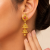 Traditional Gold Plated Double Jhumki Earrings sku 1525