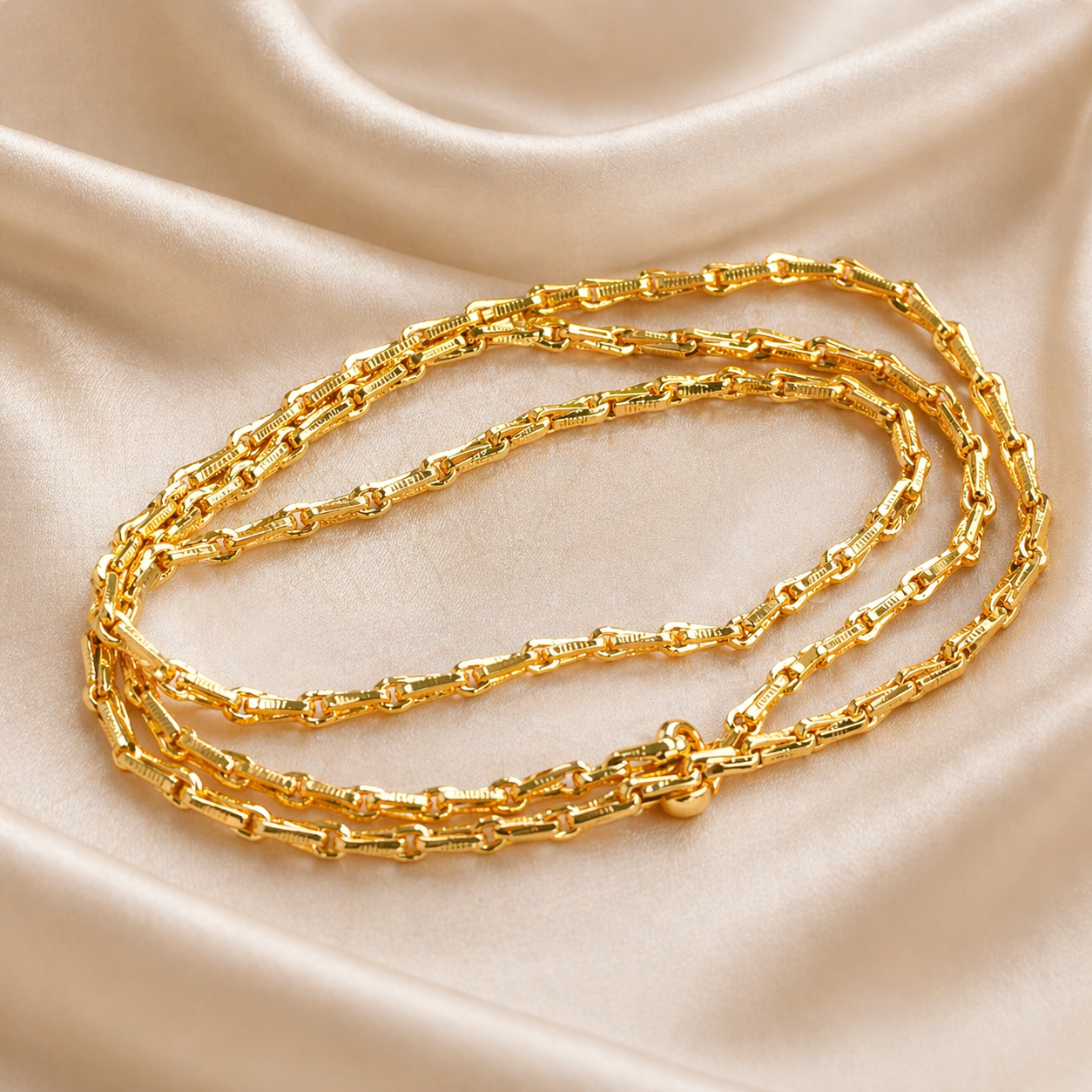 30 inches “Classic Wheat Style Gold Plated Chain”  sku 606