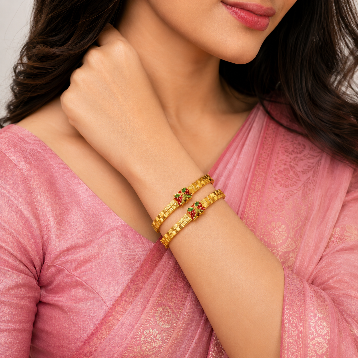 Designer Floral Kada Bangles Sku 651