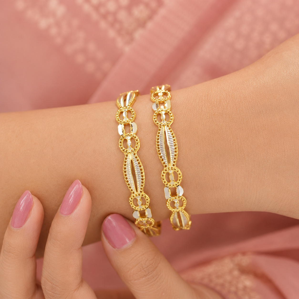 Traditional Designer Gold Plated Bangles Sku 1001