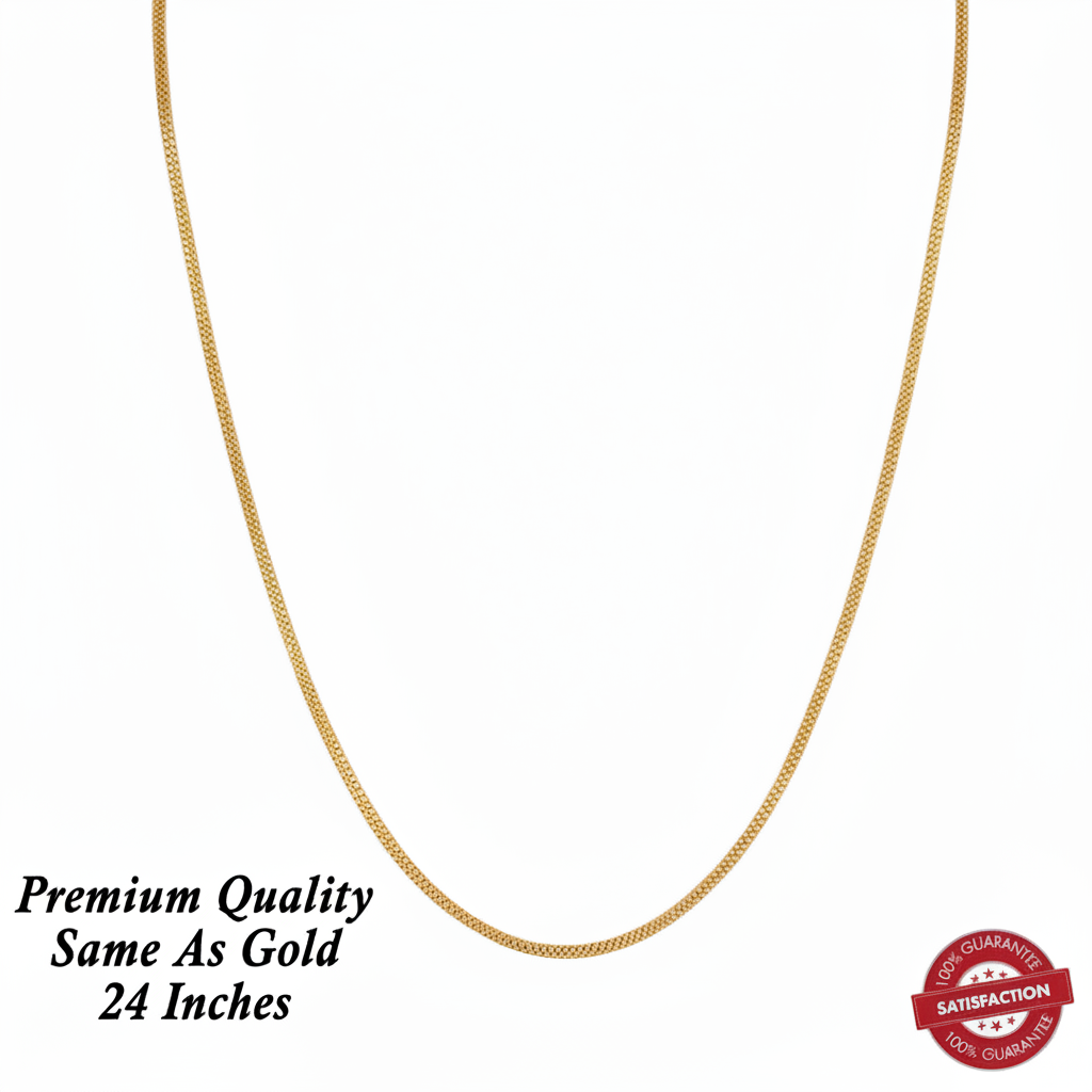 Royal 24-Inch High-Polished Gold-Plated Chain – Lightweight Elegance for Everyday Glam