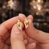 Elegant Leaf Design Gold Plated Stud Earrings 424