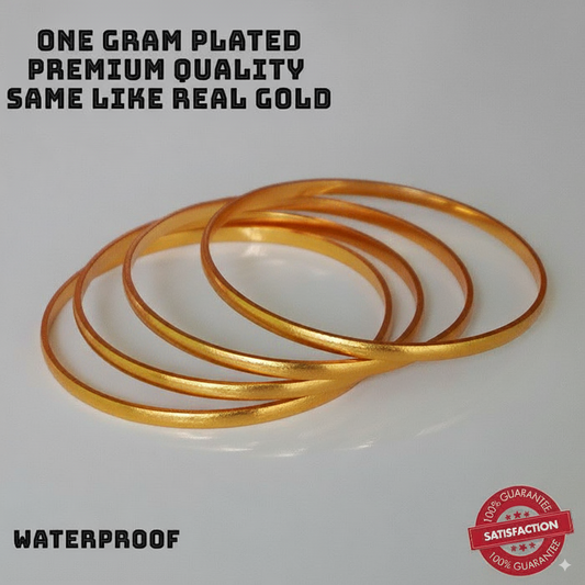 Gold Model Plain Bangles ( One Gram Plated ) 4 bangles