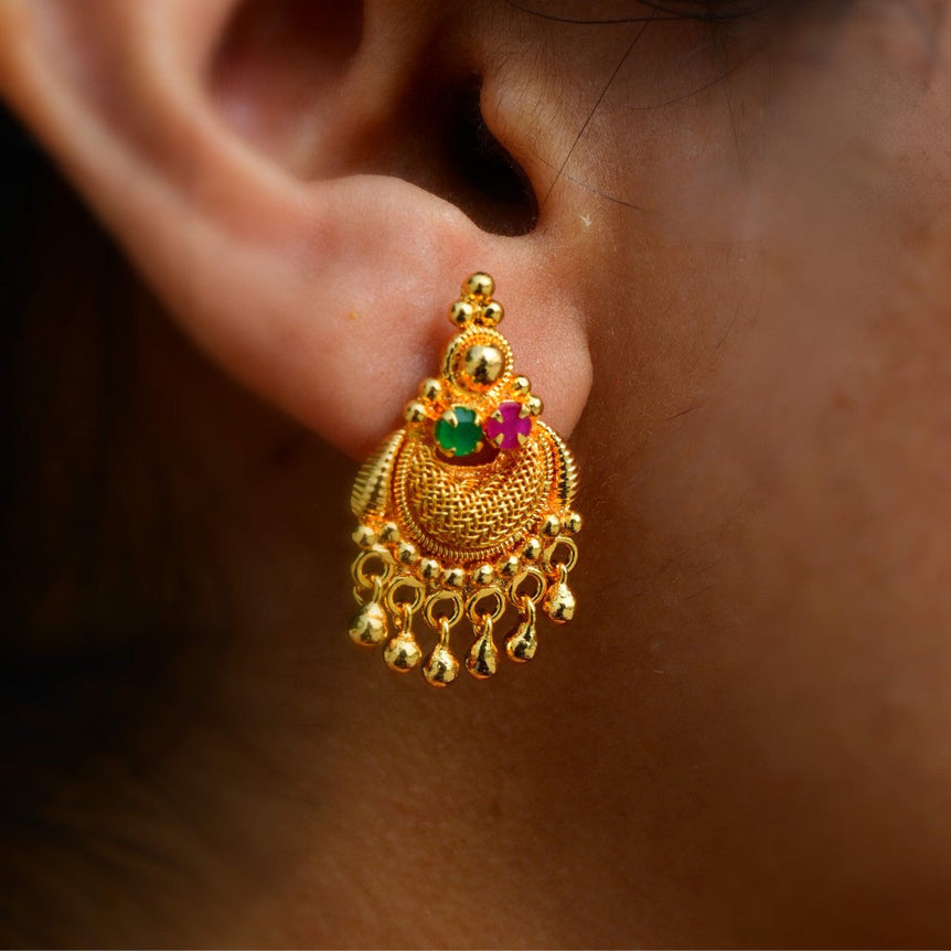 Gold Plated stud with AD Stones