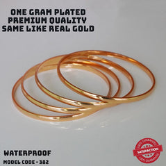 Gold Model Plain Bangles ( One Gram Plated ) 4 bangles