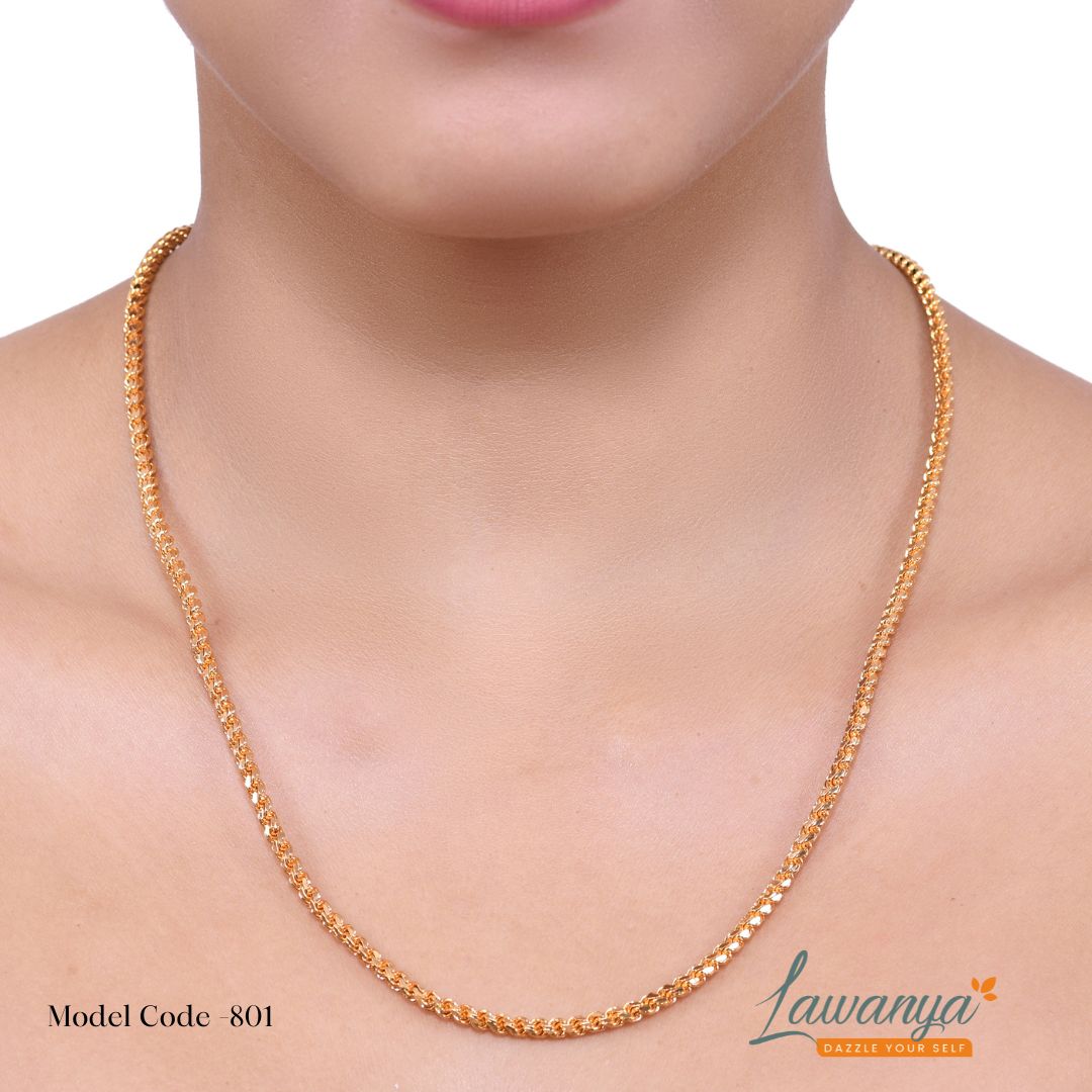 24 Inches One Gram Gold Plated Muruku Thali Saradu Chain 8011