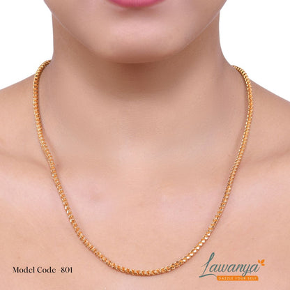 24 Inches One Gram Gold Plated Muruku Thali Saradu Chain 8011